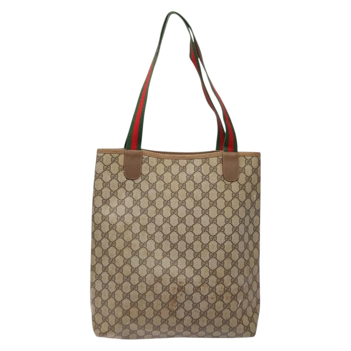 Gucci Ophidia Front Pocket Shopper Tote GG Coated Canvas, Beige, Canvas, Tote Bag