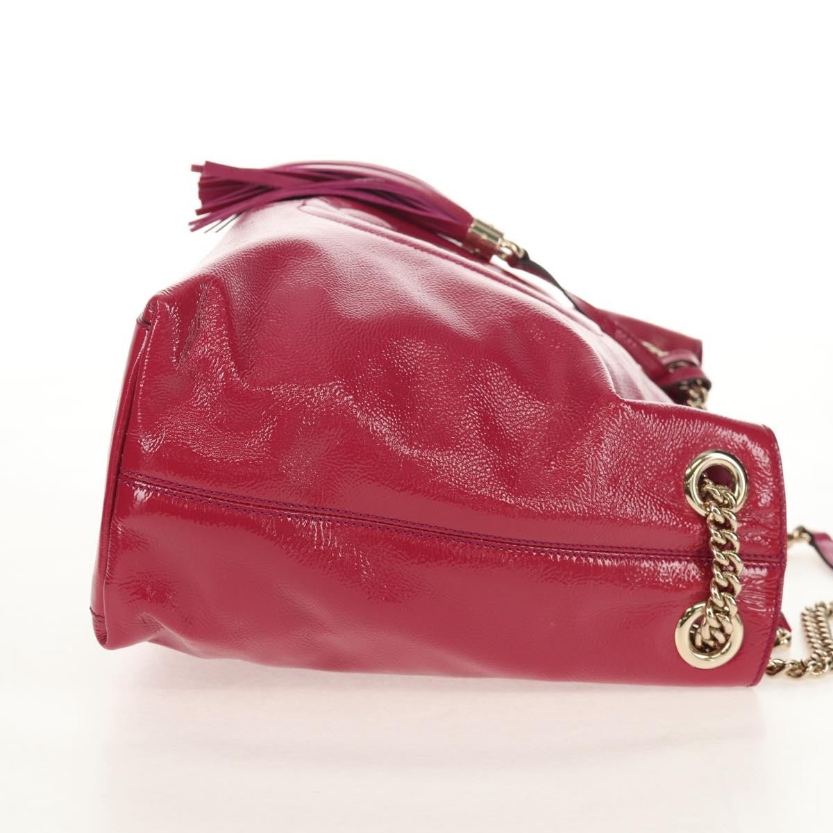 Gucci Soho Chain Strap Shoulder Bag Patent, PINK, PATENT_LEATHER, Shoulder bag