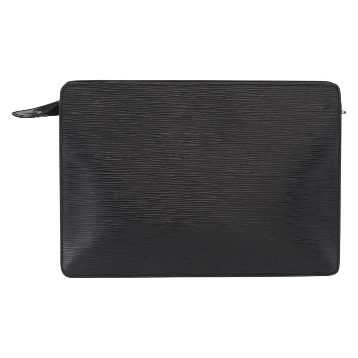 Louis Vuitton Pochette Homme Epi Leather, BLACK, LEATHER, Clutche & pouche