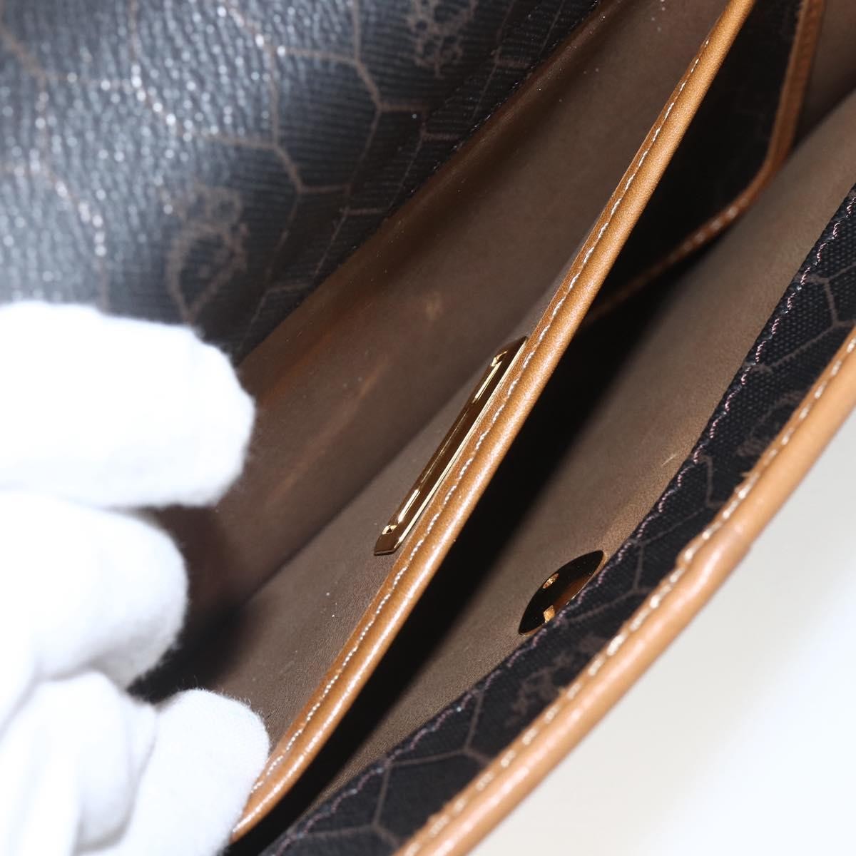 Christian Dior Vintage Honeycomb Shoulder Bag Canvas and Leather, BLACK, PVC, Shoulder bag