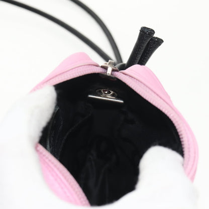 Chanel Cambon Zip Pouch Quilted Leather, PINK, LEATHER, Clutche & pouche