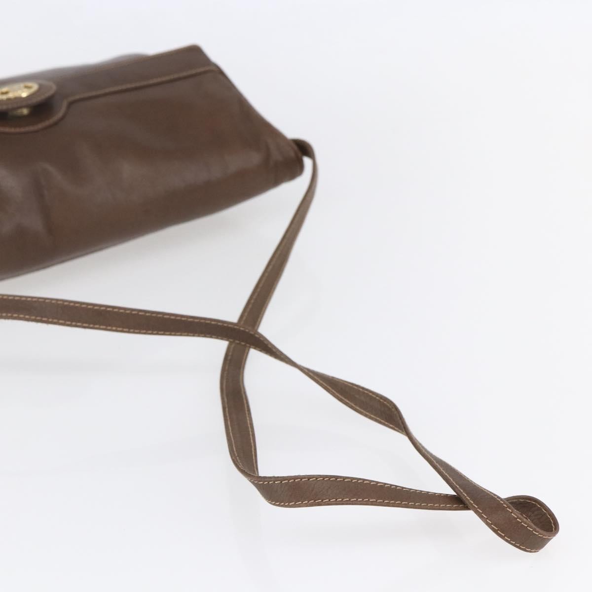 Celine Vintage Shoulder Bag Leather, BROWN, LEATHER, Shoulder bag