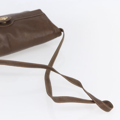 Celine Vintage Shoulder Bag Leather, BROWN, LEATHER, Shoulder bag