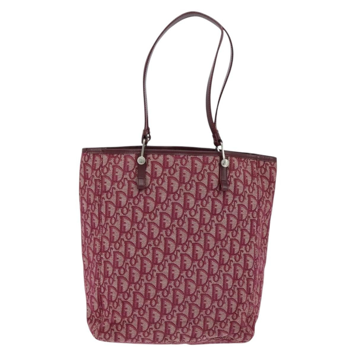 Christian Dior Trotteur Tote Bag Canvas, RED, CANVAS, Tote bag