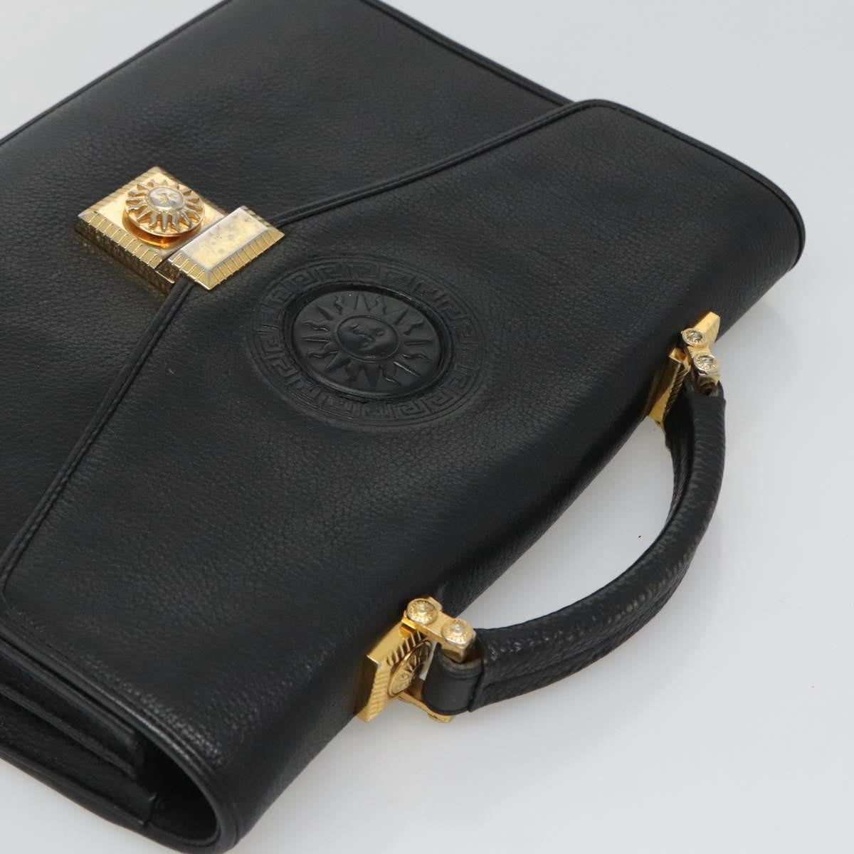Versace Vintage Sun handbag Leather, BLACK, LEATHER, Handbag