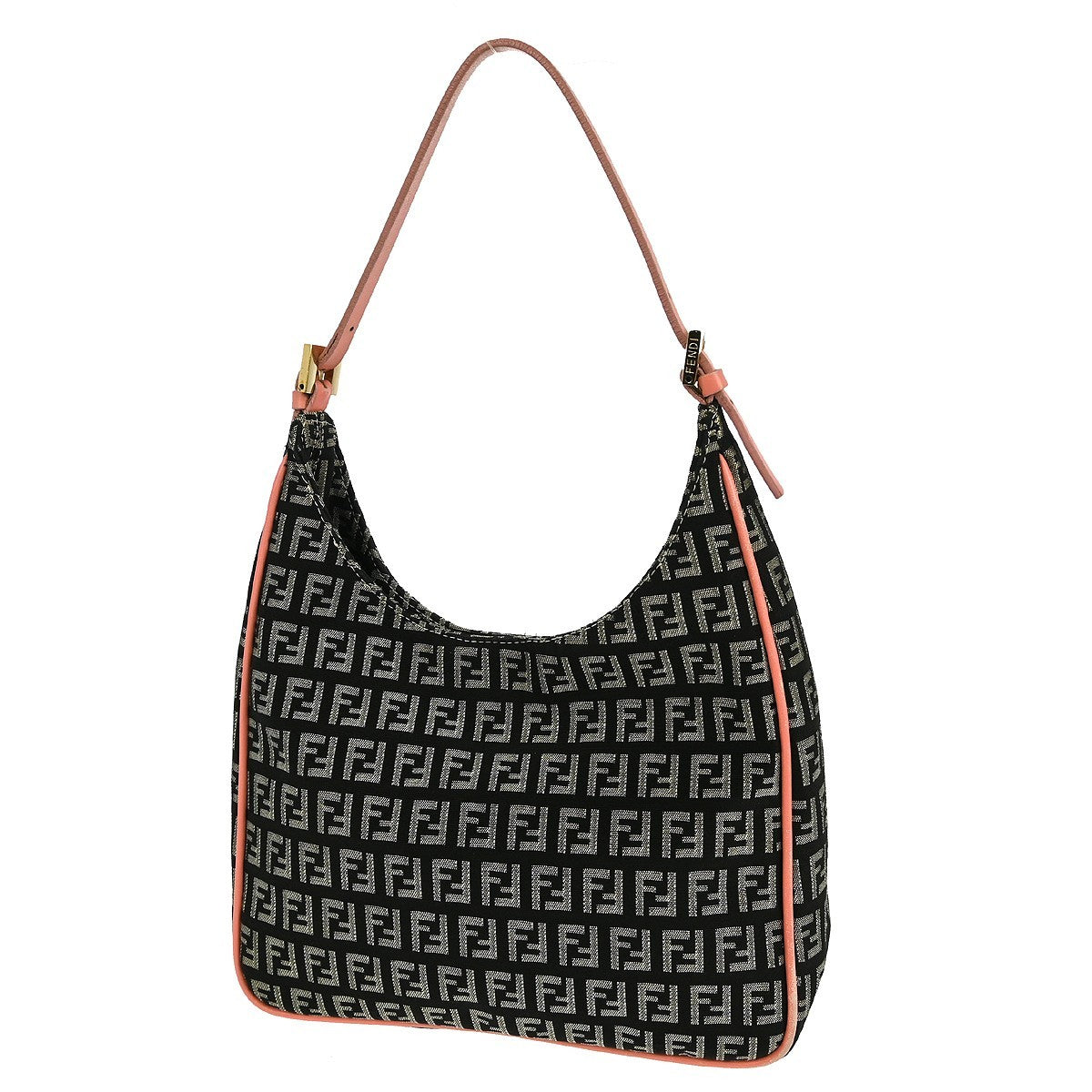 Fendi Zucchino Canvas, BLACK, CANVAS, Shoulder bag