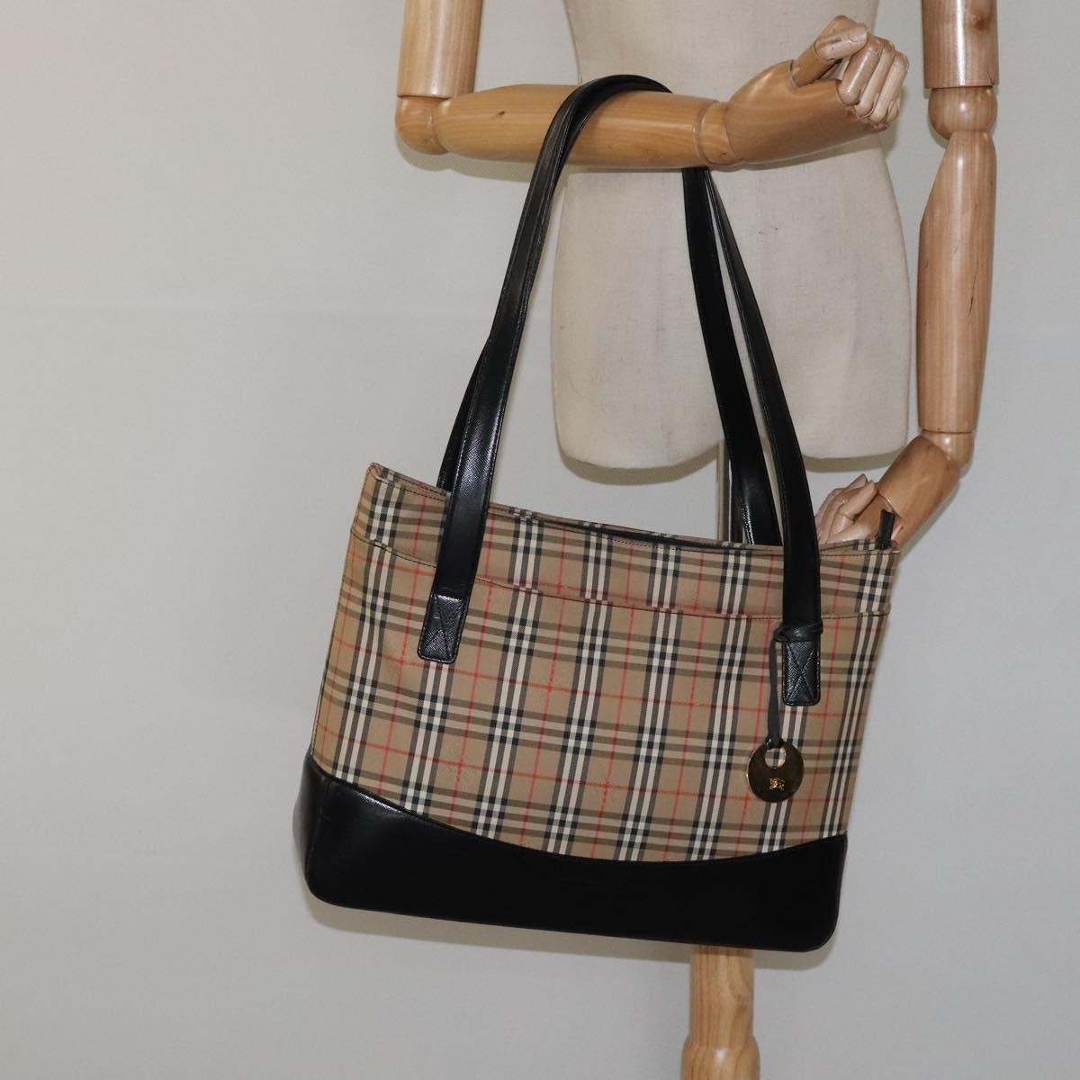 Burberry Shoulder Bag Nova Check Canvas, BEIGE, CANVAS, Shoulder bag