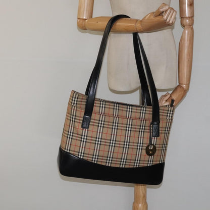 Burberry Shoulder Bag Nova Check Canvas, BEIGE, CANVAS, Shoulder bag