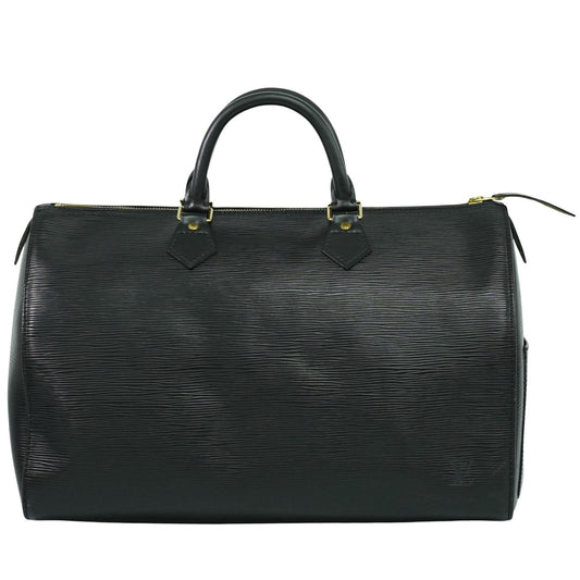 Louis Vuitton Speedy Handbag Epi Leather, BLACK, LEATHER, Handbag