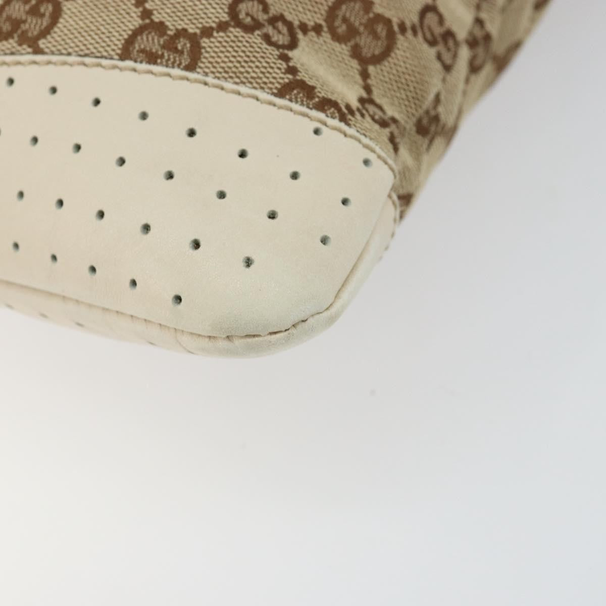 Gucci Zip Messenger GG Canvas with Perforated Leather, BEIGE, CANVAS, Shoulder bag
