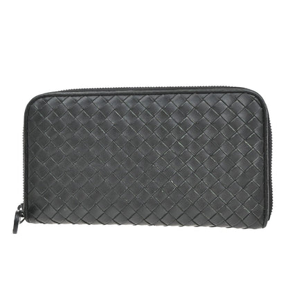 Bottega Veneta Intrecciato Wallet Leather, BLACK, LEATHER, Wallets