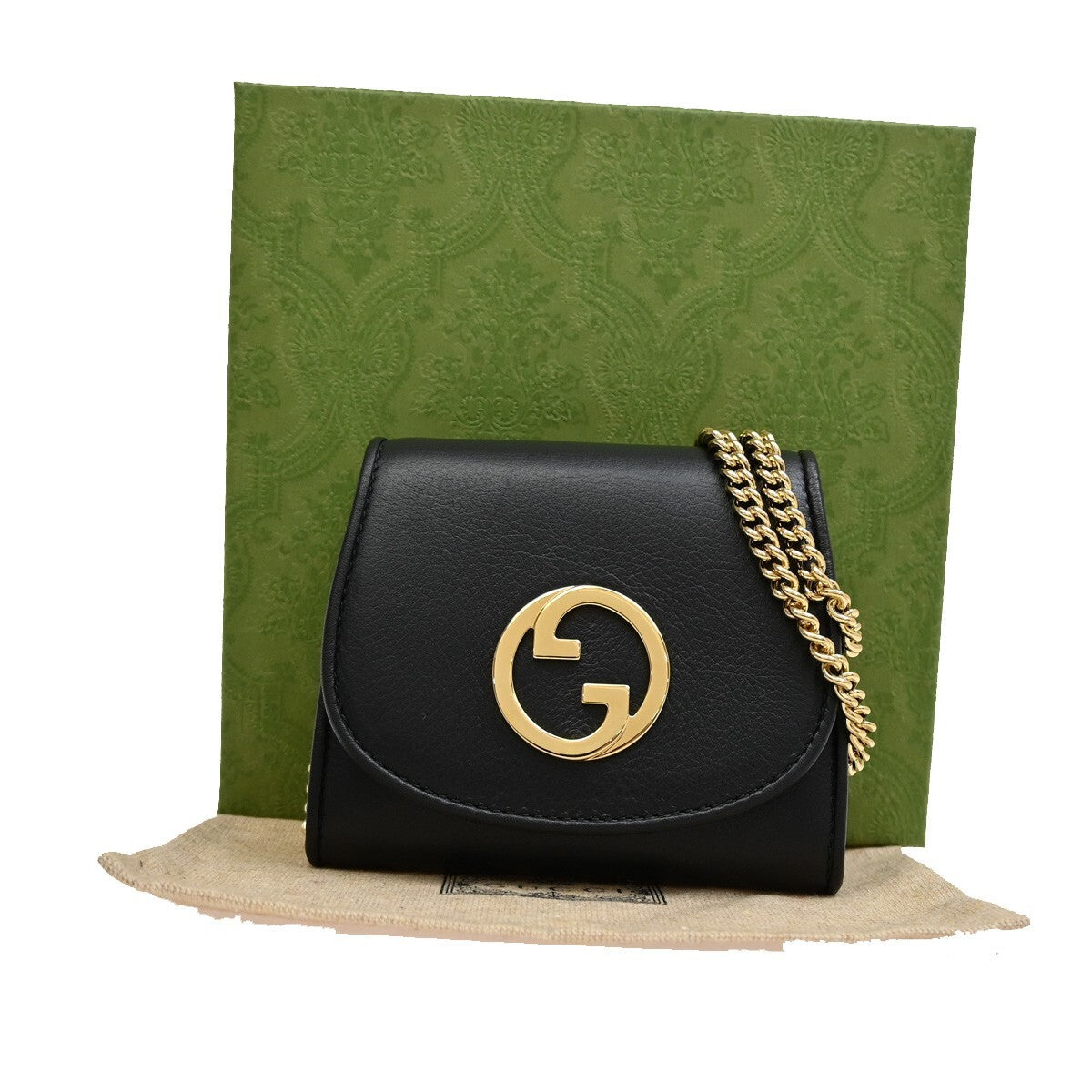 Gucci Blondie NM Wallet on Chain Leather, BLACK, LEATHER, Wallets