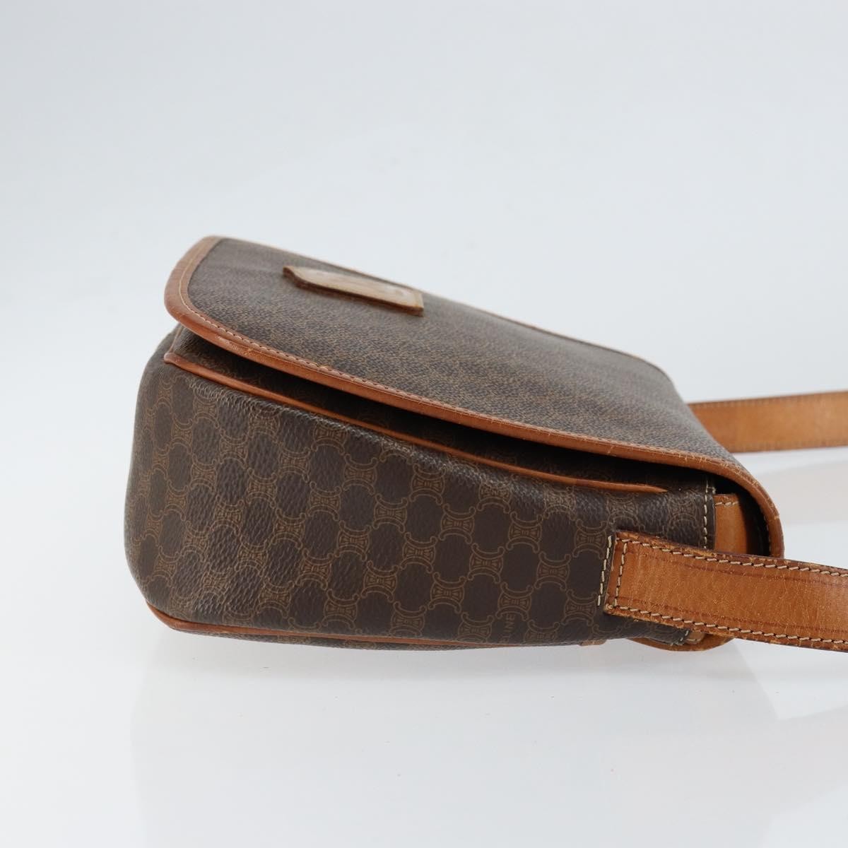 Celine Macadam Shoulder Bag PVC Leather, BROWN, CANVAS, Shoulder bag