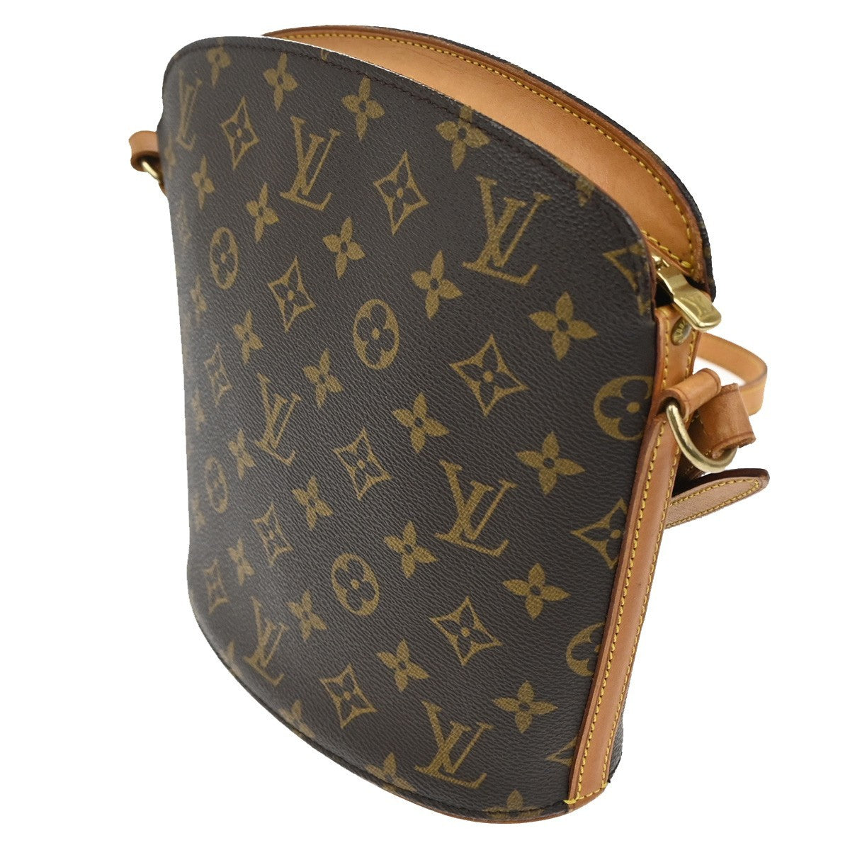 Louis Vuitton Drouot Handbag Monogram Canvas, BROWN, CANVAS, Shoulder bag