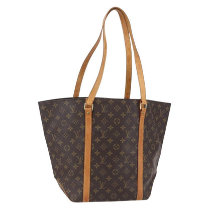 Louis Vuitton Shopping Sac Handbag Monogram Canvas, BROWN, CANVAS, Tote bag