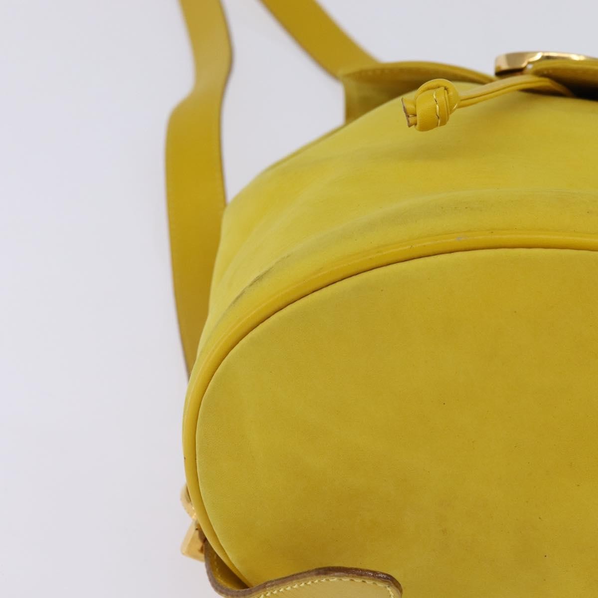 Salvatore Ferragamo Gancini Backpack Suede, YELLOW, SUEDE, Backpack
