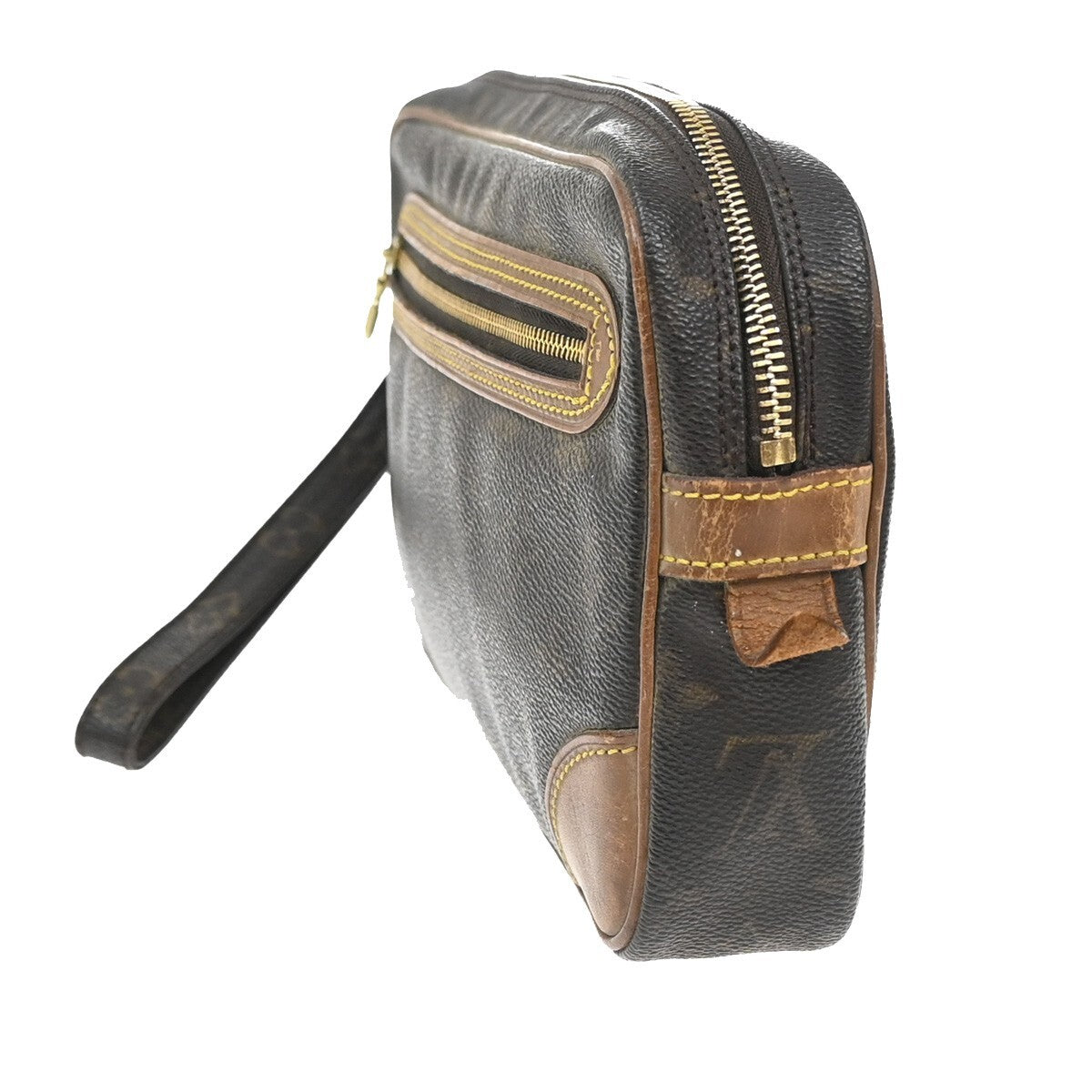 Louis Vuitton Marly Dragonne Clutch Monogram Canvas, BROWN, CANVAS, Clutche & pouche