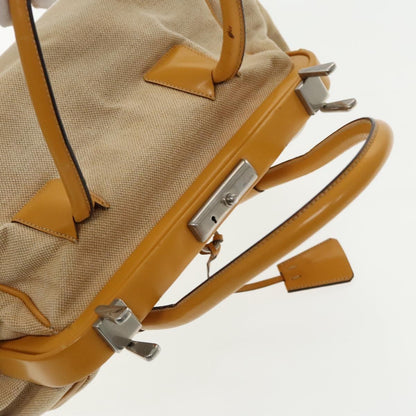 Prada Madras Cerniera Doctor Bag Canvas and Leather, BEIGE, CANVAS, Handbag