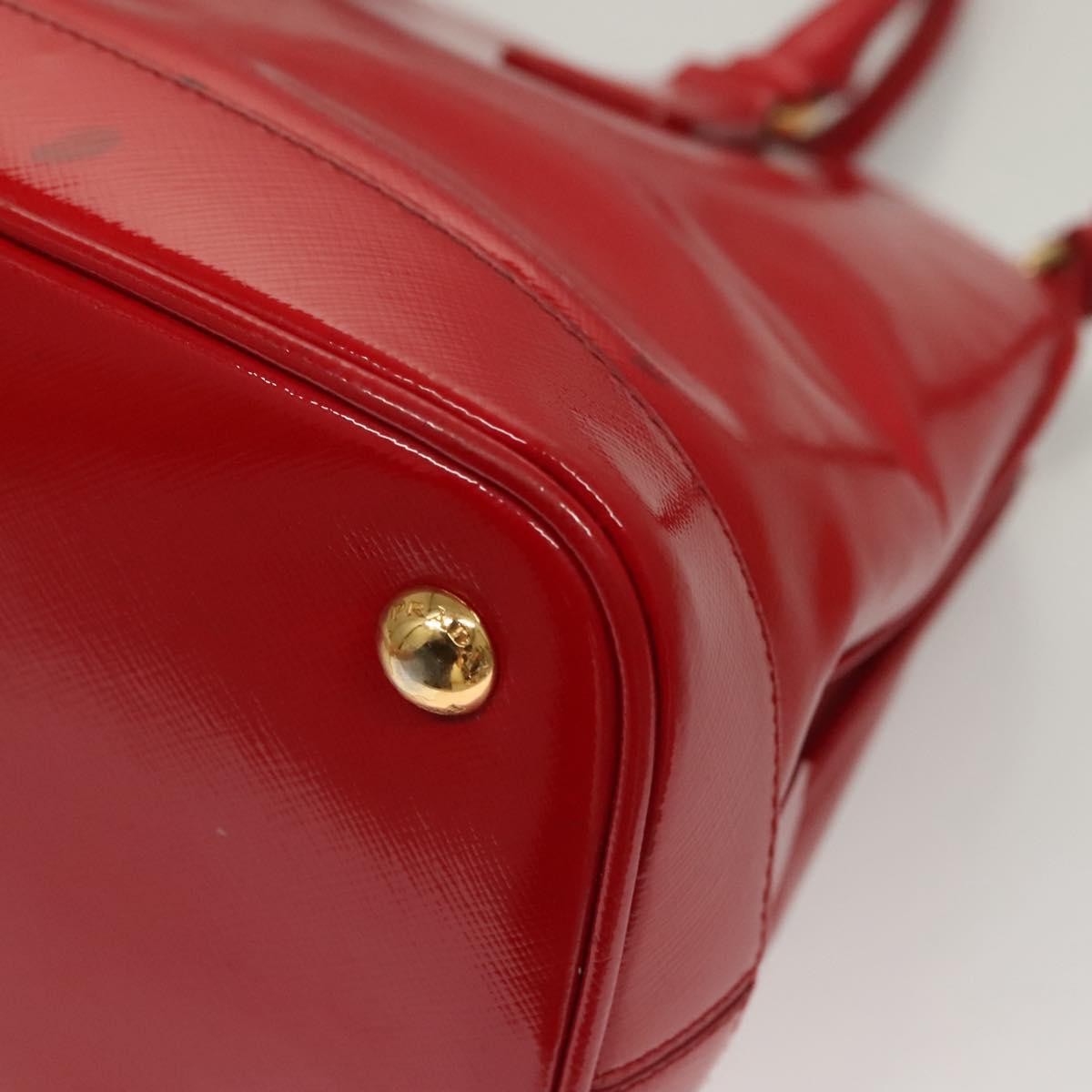 Prada Open Promenade Bag Vernice Saffiano Leather, RED, PATENT_LEATHER, Handbag