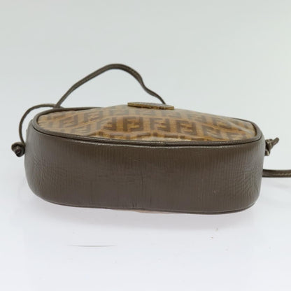 Fendi Vintage Zip Crossbody Bag Zucchino Canvas, BROWN, CANVAS, Clutche & pouche