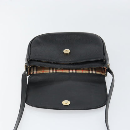 Burberry Vintage Shoulder Bag Leather, BLACK, LEATHER, Shoulder bag