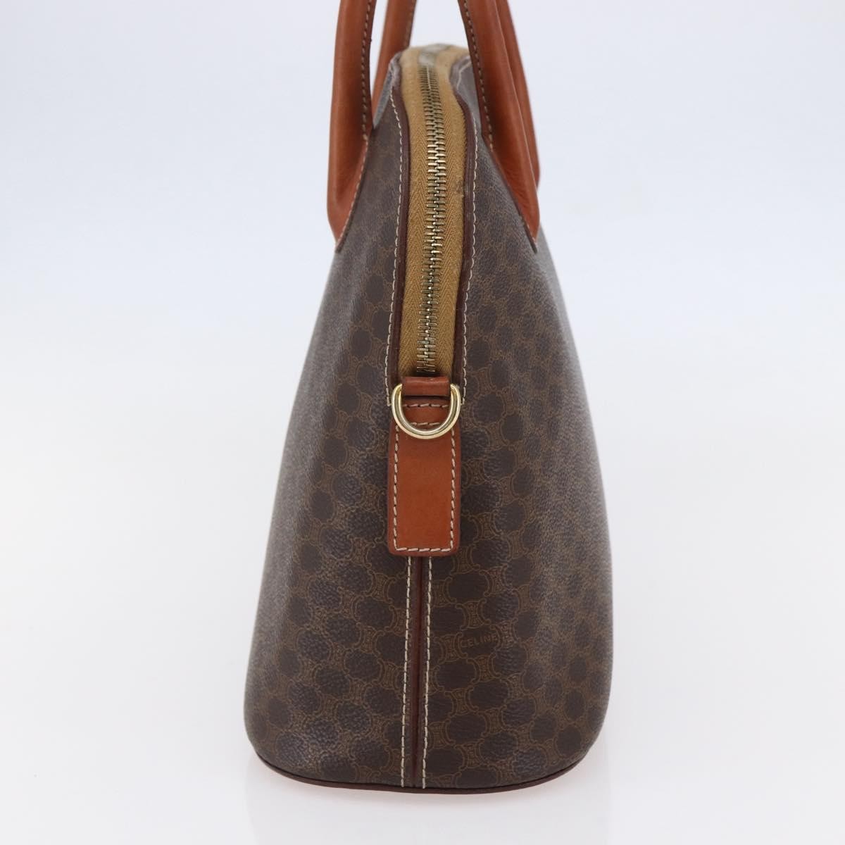 Celine Vintage Macadam Handbag Canvas, BROWN, CANVAS, Handbag