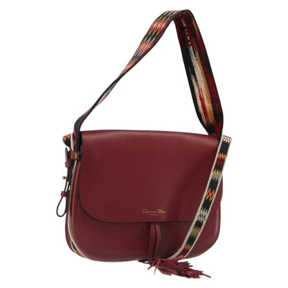 Christian Dior Diorodeo Flap Bag Leather, Red, Leather, Shoulder Bag