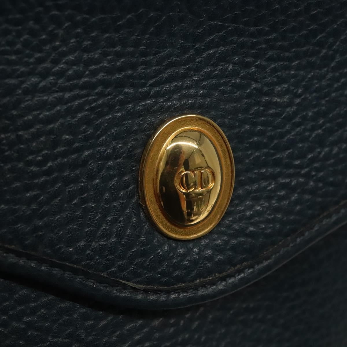 Christian Dior Vintage Handbag Leather, NAVY, LEATHER, Handbag