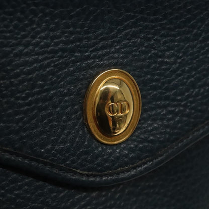 Christian Dior Vintage Handbag Leather, NAVY, LEATHER, Handbag
