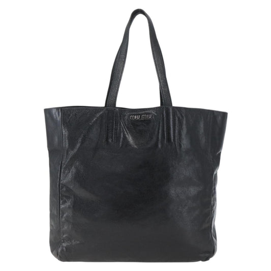 Miu Miu Vintage Tote bag Leather, BLACK, LEATHER, Tote bag