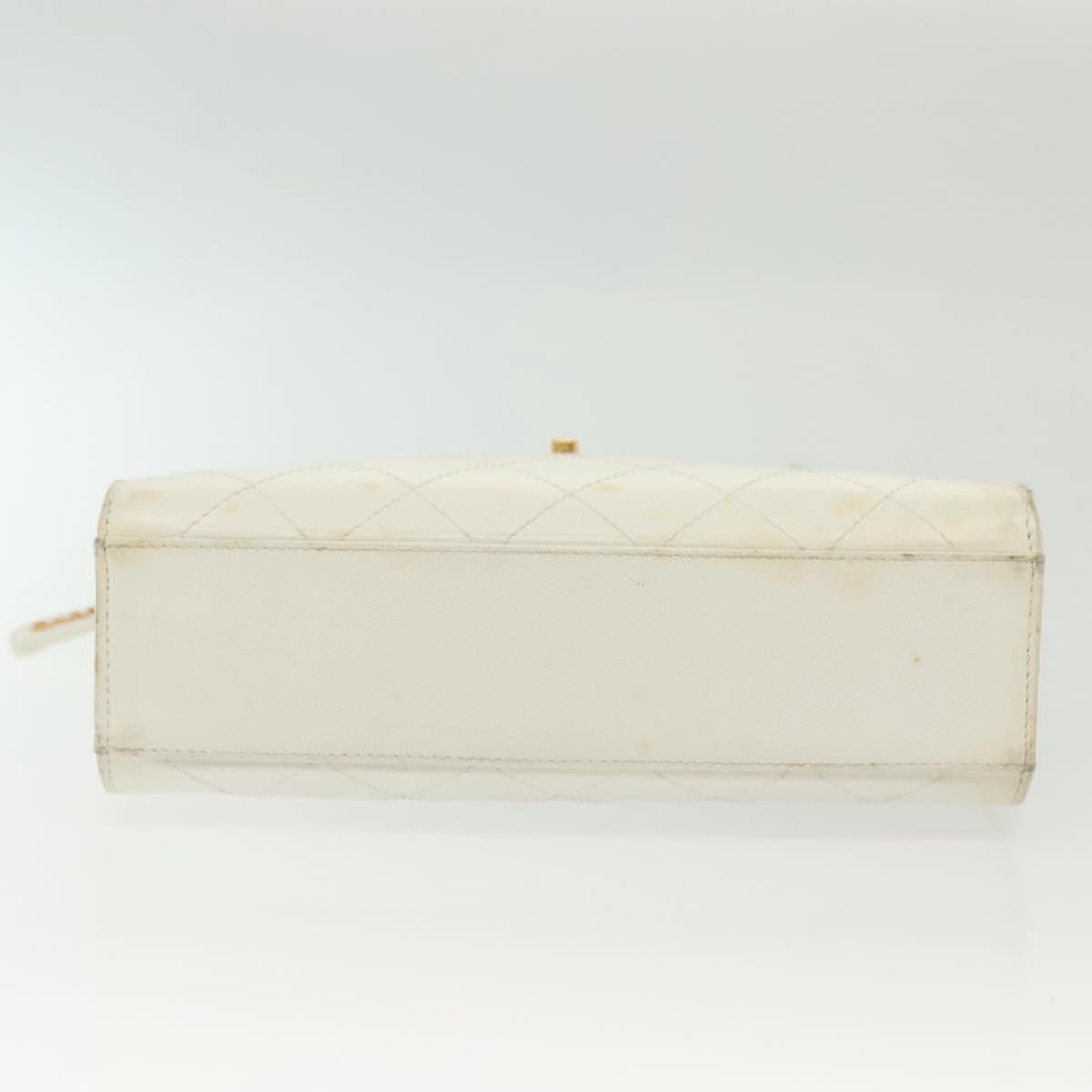 Chanel CC Shoulder Bag Quilted Caviar, WHITE, LEATHER, Shoulder bag