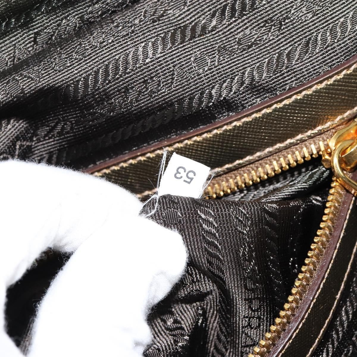 Prada Bowler Bag Canvas with Leather, BEIGE, CANVAS, Handbag