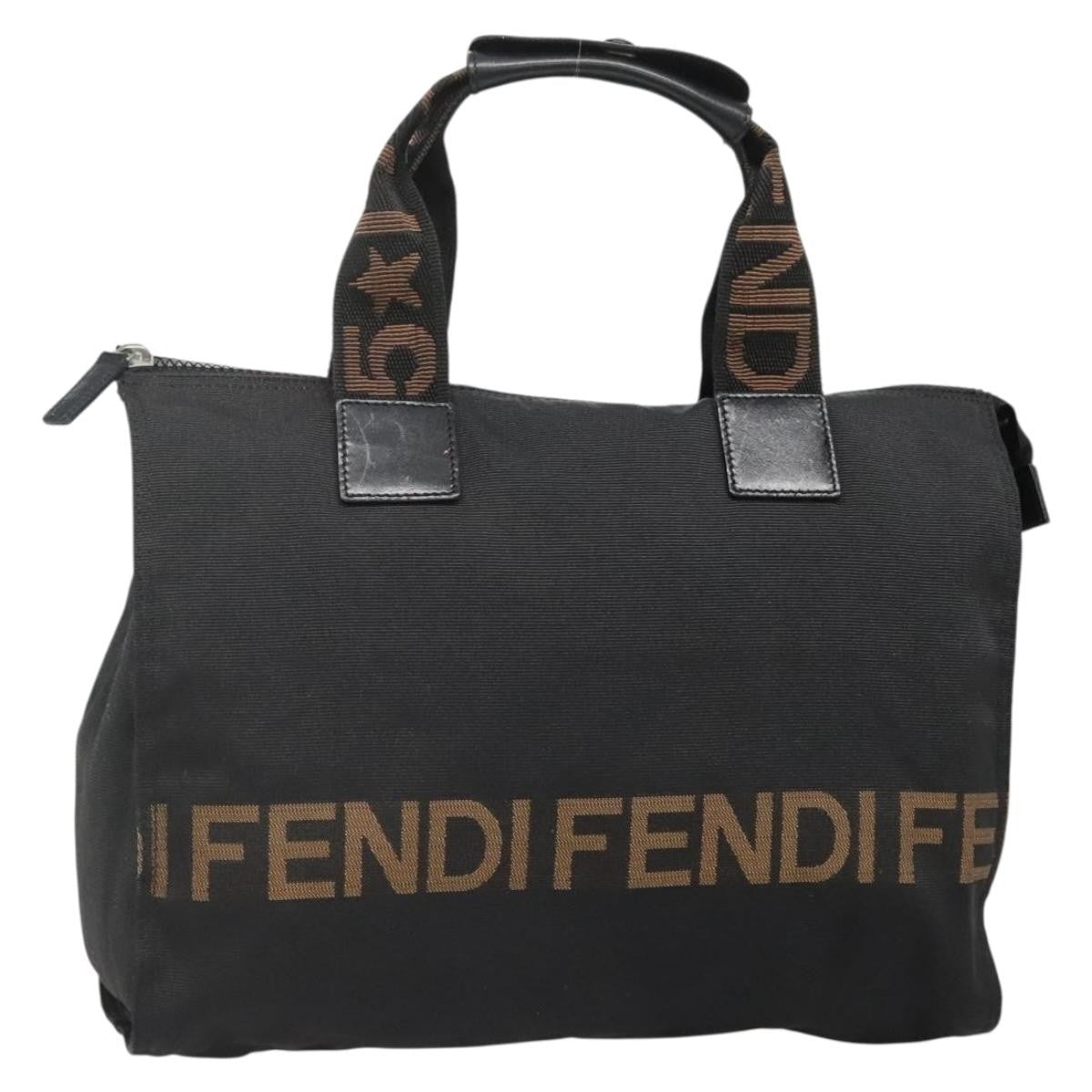 Fendi Vintage Convertible Logo Weekender Nylon, BLACK, CANVAS, Handbag