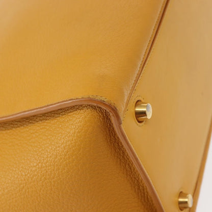 Celine Ring Bag Leather, YELLOW, LEATHER, Tote bag