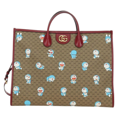Gucci Doraemon Tote Printed Mini GG Coated Canvas, Beige, Canvas, Tote Bag