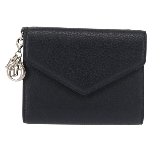 Christian Dior Diorissimo Envelope Wallet Leather, NAVY, LEATHER, Wallets