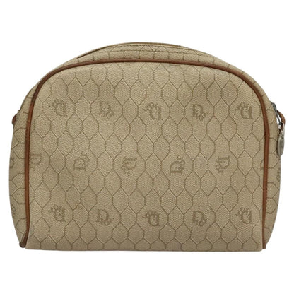 Christian Dior Vintage Honeycomb Shoulder Bag Canvas, BEIGE, CANVAS, Shoulder bag