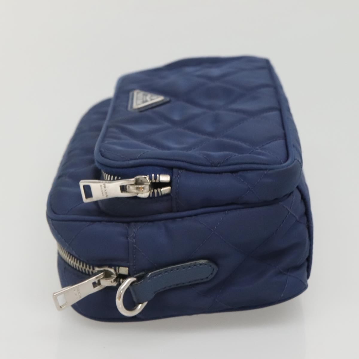Prada Front Pocket Camera Bag Quilted Tessuto, BLUE, NYLON, Shoulder bag