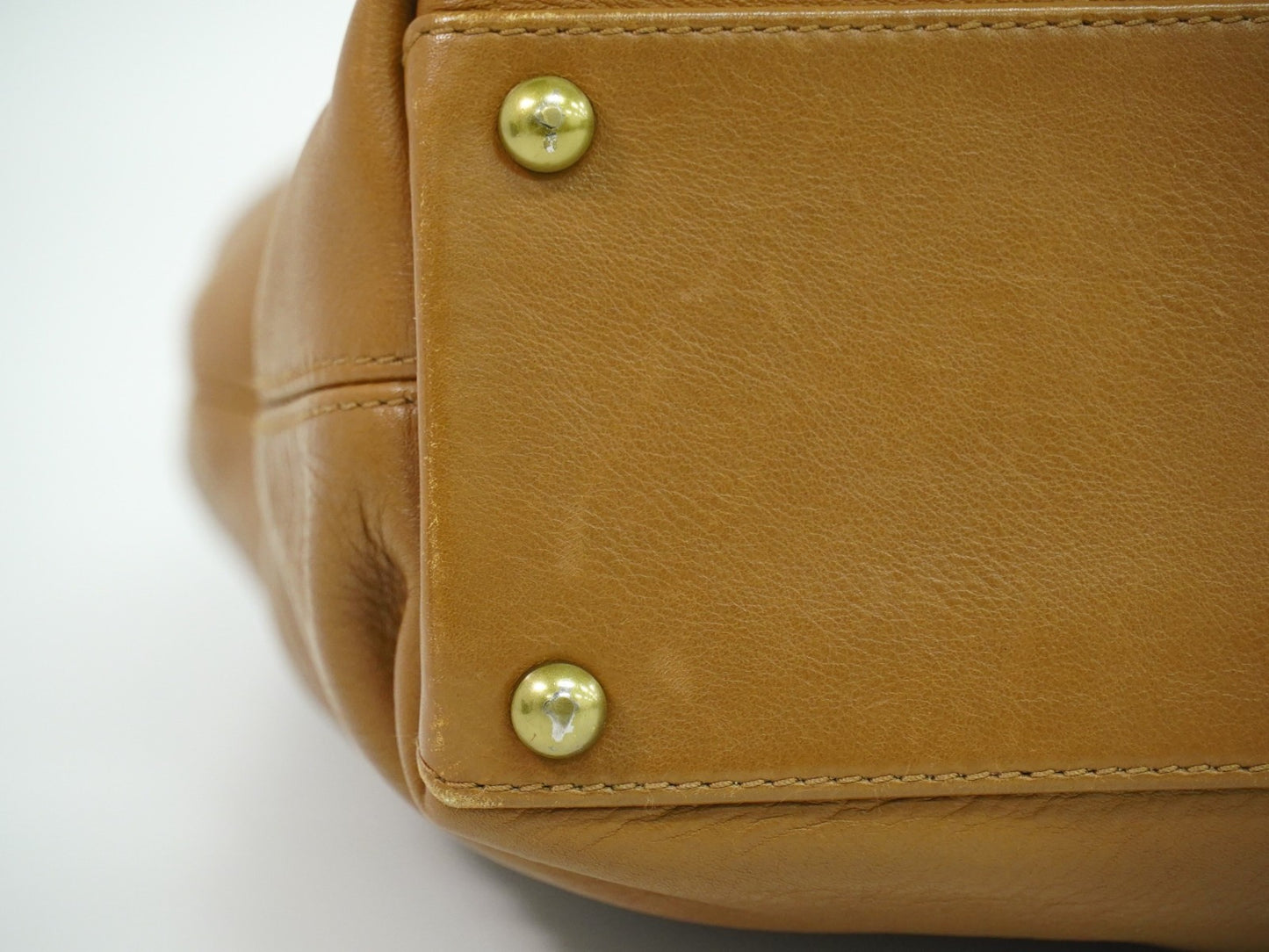 Chanel Vintage CC Tote Leather, BROWN, LEATHER, Tote bag