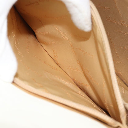 Salvatore Ferragamo Double Gancini Top Handle Bag Saffiano Leather, WHITE, LEATHER, Handbag