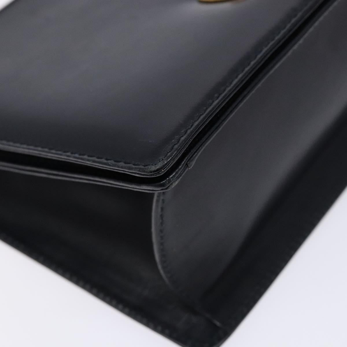 Salvatore Ferragamo Gancini Shoulder Bag Leather, NAVY, LEATHER, Shoulder bag