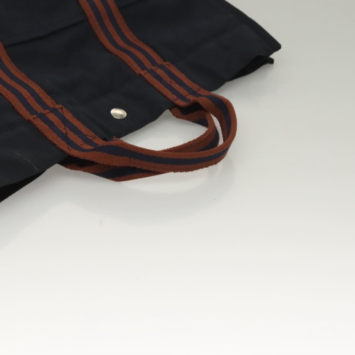 Hermes Fourre Tout Tote Canvas, NAVY, CANVAS, Tote bag