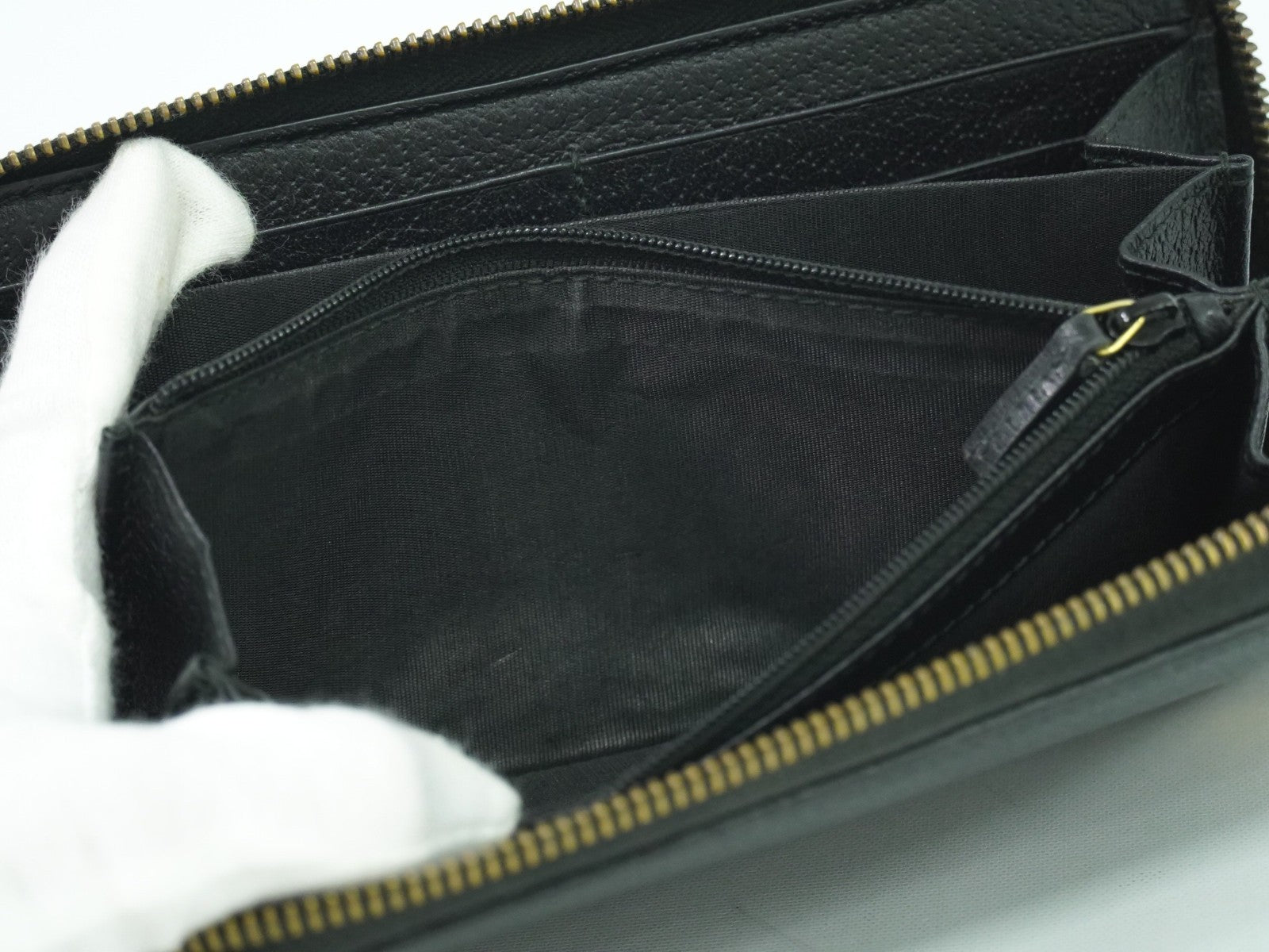 Gucci GG Marmont Zip Around Wallet Leather, BLACK, LEATHER, Wallets