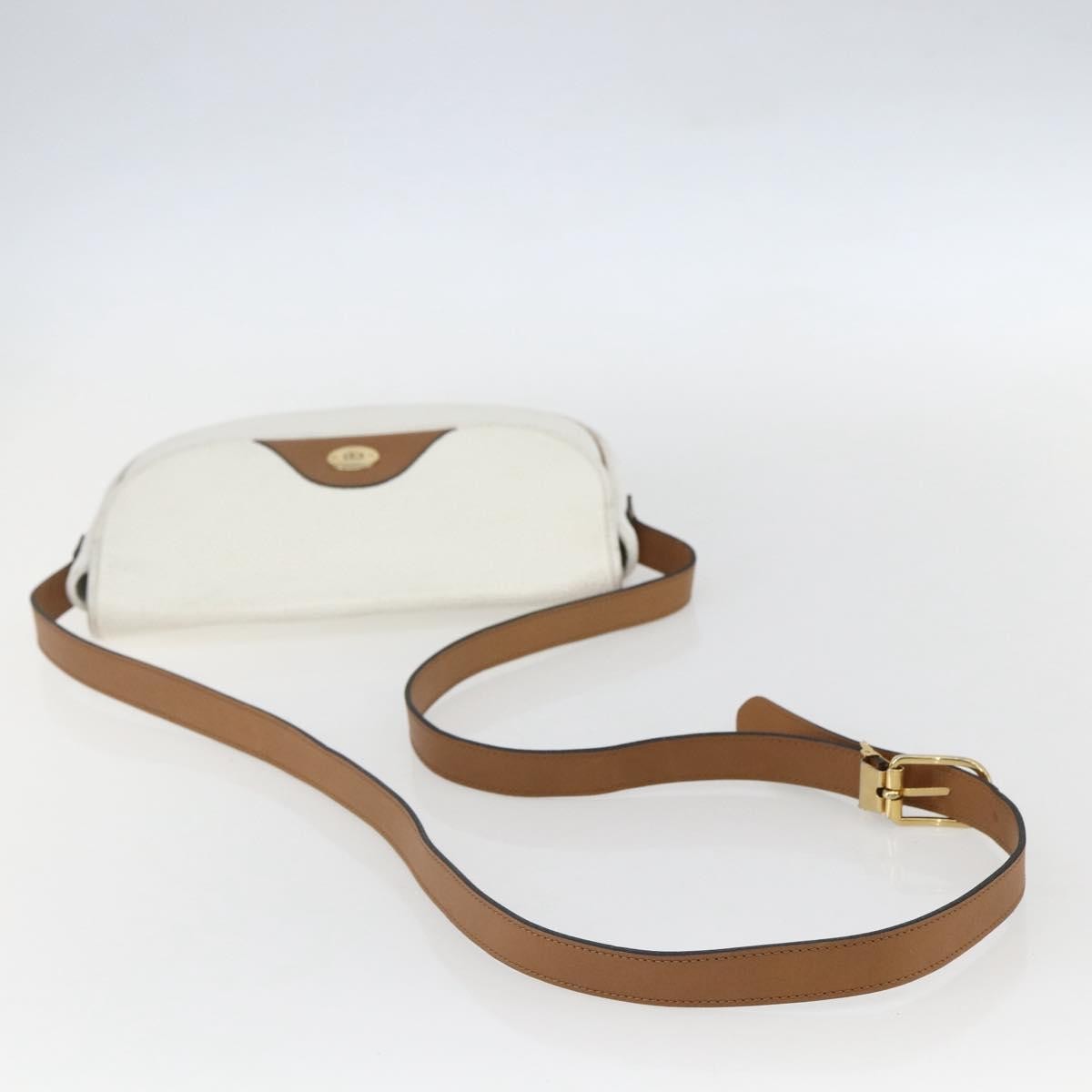 Christian Dior Vintage Shoulder Bag Leather, WHITE, LEATHER, Shoulder bag