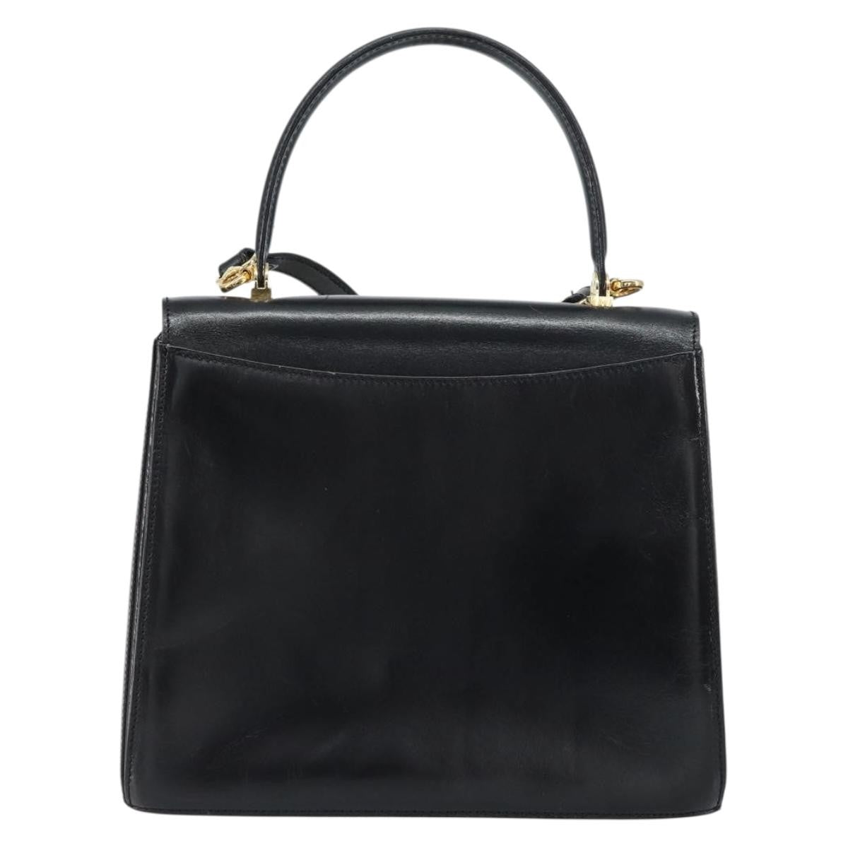 Bally Vintage Handbag Leather, BLACK, LEATHER, Handbag