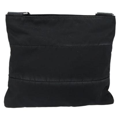 Prada Zip Messenger Bag Horizontal Quilt Tessuto, BLACK, NYLON, Shoulder bag