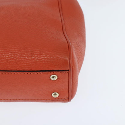Gucci Bamboo Shopper Tote Leather, ORANGE, LEATHER, Handbag
