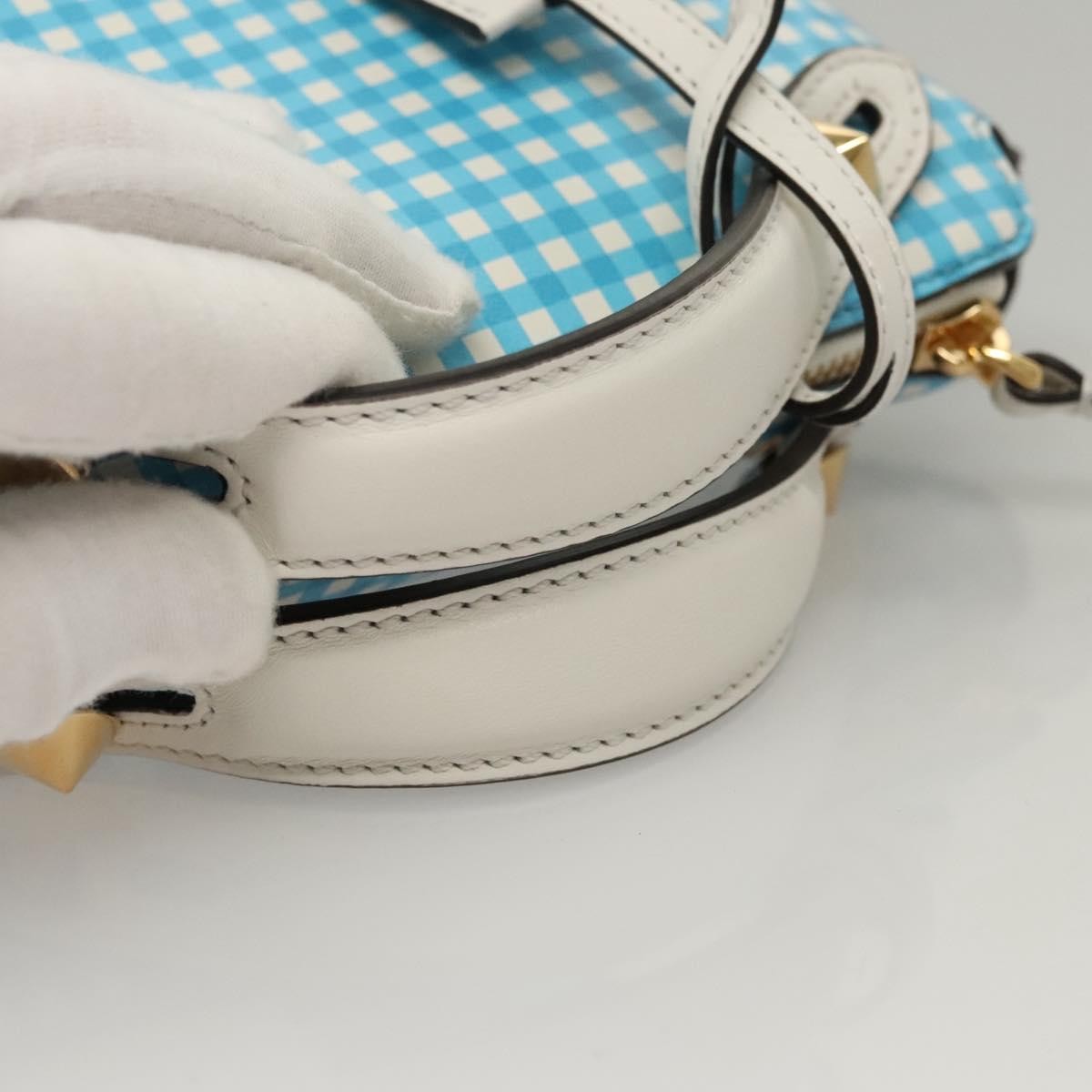 Fendi By The Way Satchel Printed Leather, BLUE, LEATHER, Handbag