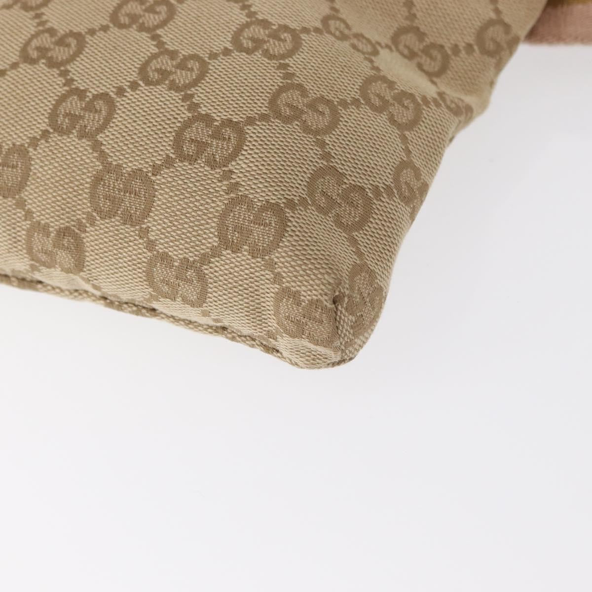 Gucci Vintage Double Belt Bag GG Canvas with Leather, BEIGE, CANVAS, Shoulder bag