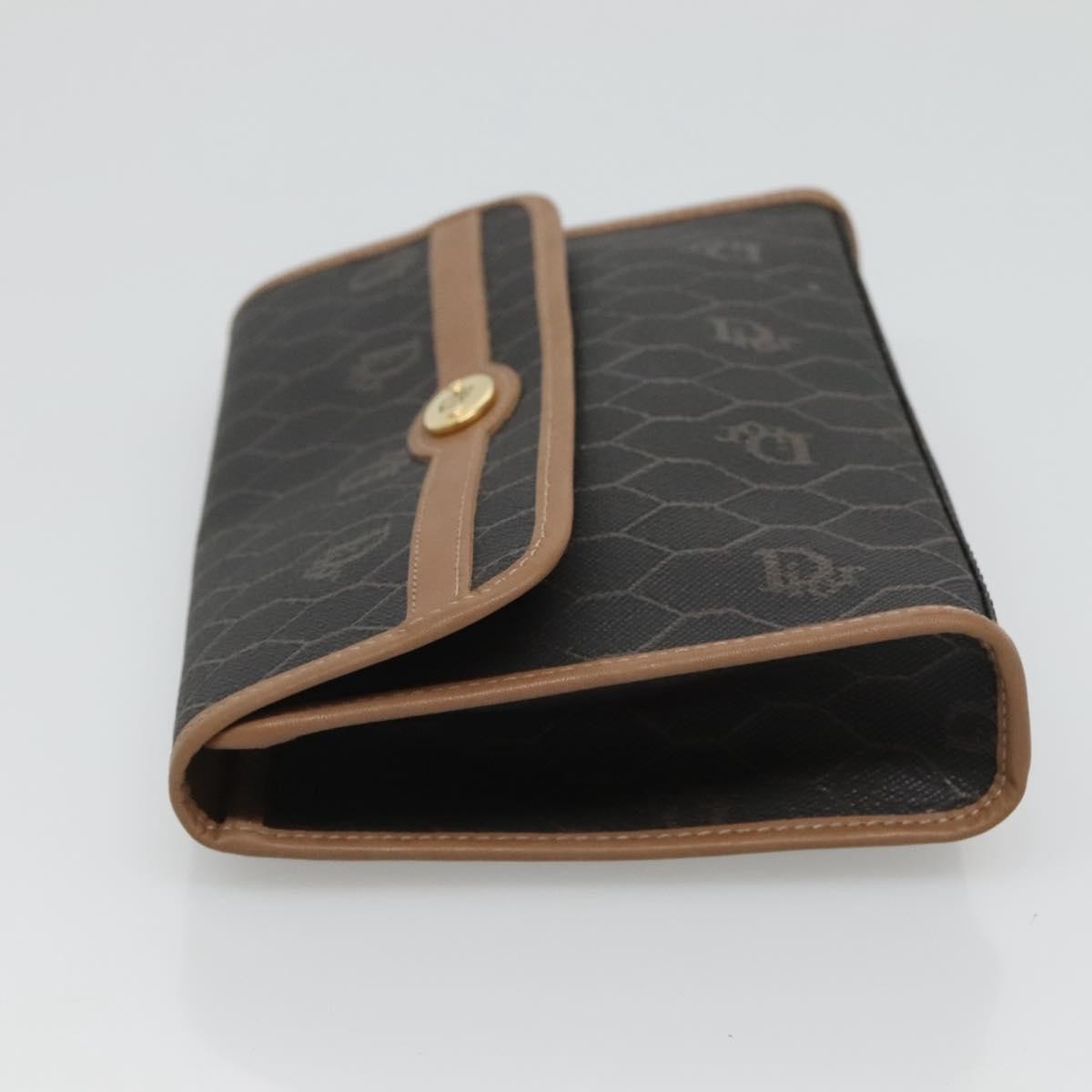 Christian Dior Vintage Honeycomb chain Canvas, BLACK, PVC, Clutche & pouche